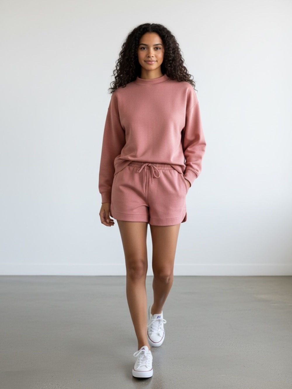 1297 • Dusty Rose Lux Scuba Shorts 2 Piece Set